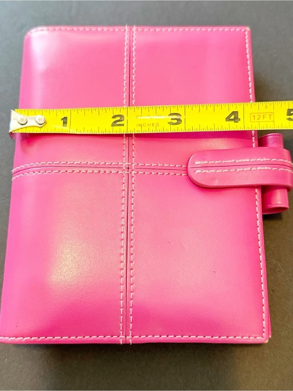 Filofax Cross Pink A7 Pocket Organizer Planner Binder 6 Ring Italian Leather